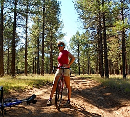 Mountain biking Kaibab National Forest.