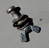Bolt-wingnut-washer combo for attaching the transom to the hull.