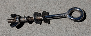 Eyebolt / wingnut / washer combo for attaching the seats to the Porta-bote hull.