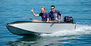 Porta-bote planes easily with two adults on board.