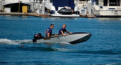 10' Porta-bote with 6 hp outboard.