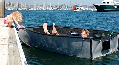 Porta-bote has voluminous interior space.