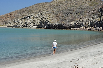 Strolling the beach at La Ramada Cove, Baja California Sur, Mexico.