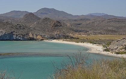 Looking down at San Juanico, Baja California Sur, Mexico