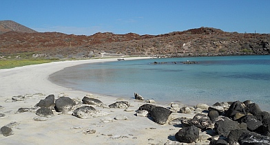 Hidden beach at Isla Coronado, Baja California Sur, Mexico