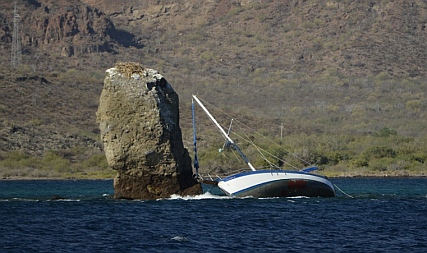 Shipwreck at Los Candeleros, outside Puerto Escondido, BCS, Sea of Cortez, Mexico