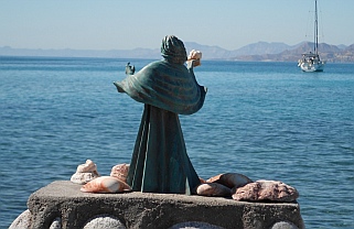 Statue on Isla Coyote, BCS, Sea of Cortez, Mexico.