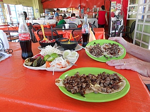 Awesome taco dinner with real coke at Super Burrito in La Paz, BCS, Mexico for 8 USD total.