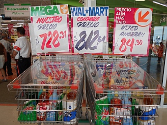 The Mega supermarket claims to be cheaper than nearby Walmart in La Paz, BCS, Mexico