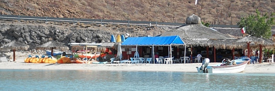 The beach bar at Bah&iacute;a Falsa & Bah&iacute;a Pichilingue, Mexico