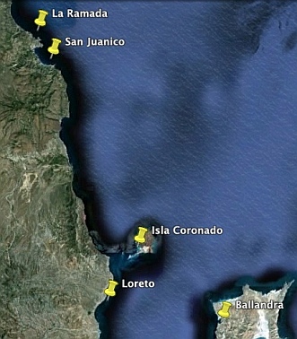 Loreto Anchorages to the North.