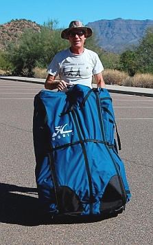 Hobie i14t inflatable tandem kayak can be rolled around (if you're careful)