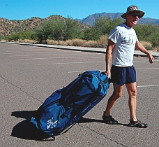 Hauling the Hobie i14t inflatable tandem kayak 