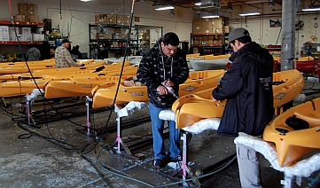 Kayak factory at Hobie Cat in Oceanside, Caliornia.
