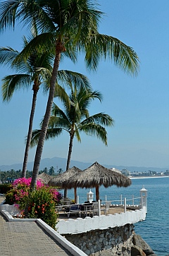 Cobbled paths at Las Hadas Resort, Mexico