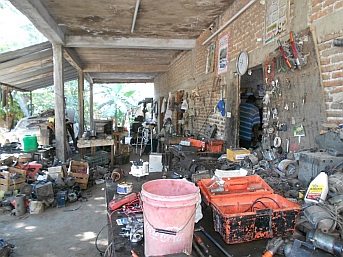 Chebio's shop in Cihuatlan, Mexico