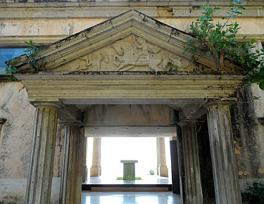 Looking through the front door of Arturo Durazo's Parthenon in Zihuatanejo, Mexico.