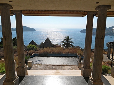 The view from the foyer in Arturo Durazo's Parthenon in Zihuatanejo, Mexico.