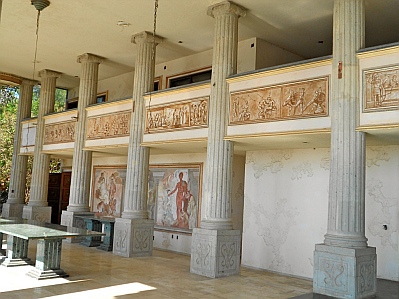 Marble dining table in Arturo Durazo's Parthenon in Zihuatanejo, Mexico.