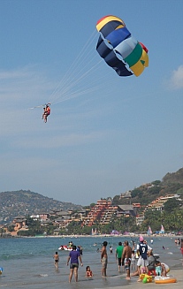 Playa La Ropa parasailors, Mexico.