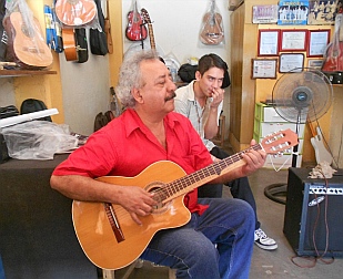 Pepe makes music for us in Zihuatanejo, Mexico.