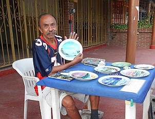 Beautifully painted plates in Zihuatanejo, Mexico.