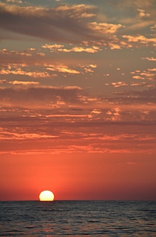 Sunrise over the water near Acapulco.