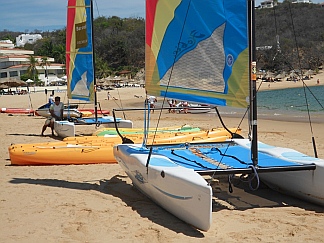 Catamarans at Tangolunda Bay, Huatulco, Mexico