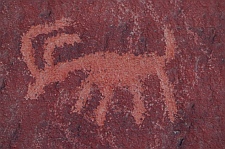 Petroglyphs on Atlatl Rock at Valley of Fire State Park, Las Vegas, Nevada