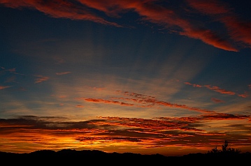 Beautiful sunset in Quartzsite, Arizona