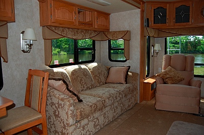 Our Hitchhiker II LS 34.5 RLTG is our fulltime home.  It has 3 slides (slideouts) and makes a good fulltime RV.